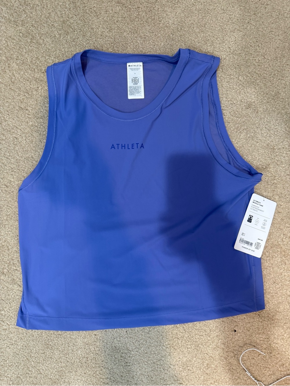 Athleta Ultimate Muscle Tank Top in an Adonis Blue (purple) shade, .